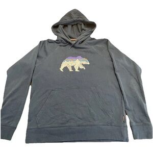 Patagonia Gray Hoodie with Colorful Bear Design